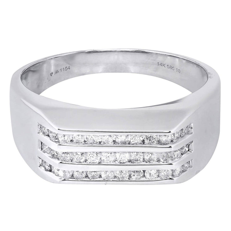 White Gold Mens Diamond Ring| 0.42 Carats| 6.26 Grams