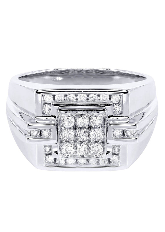 White Gold Mens Diamond Ring| 0.64 Carats| 11.01 Grams