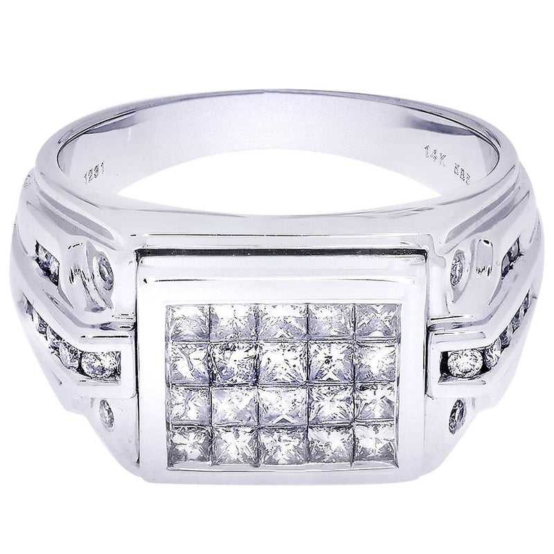 White Gold Mens Diamond Ring| 1.35 Carats| 11.89 Grams