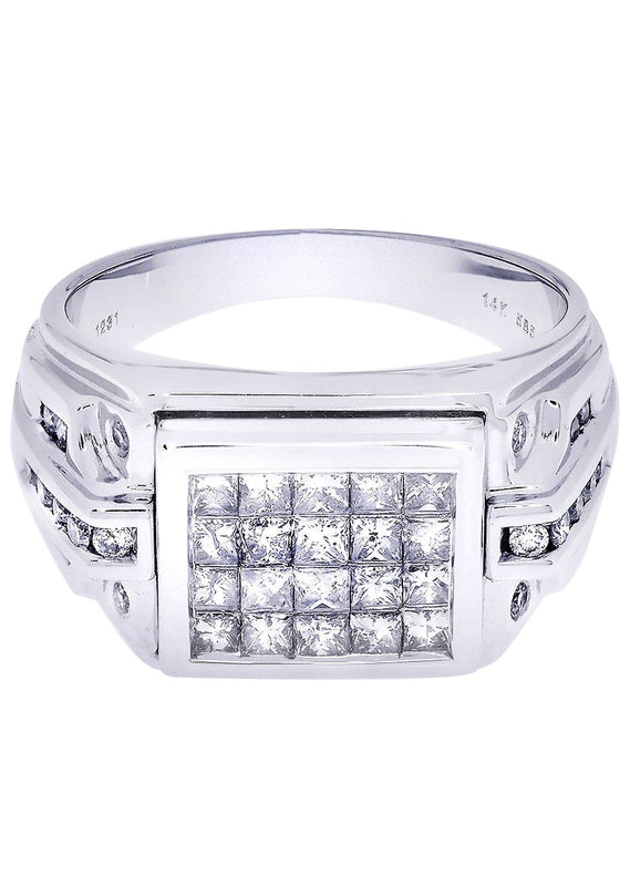 White Gold Mens Diamond Ring| 1.35 Carats| 11.89 Grams