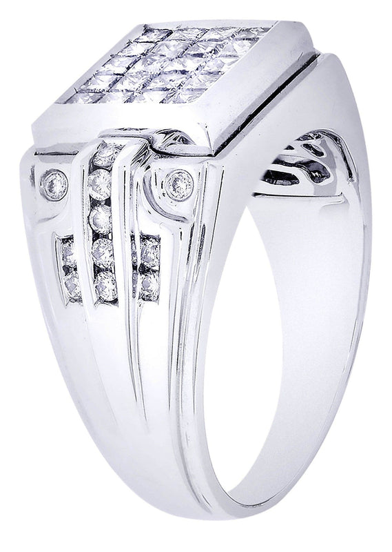 White Gold Mens Diamond Ring| 1.35 Carats| 11.89 Grams