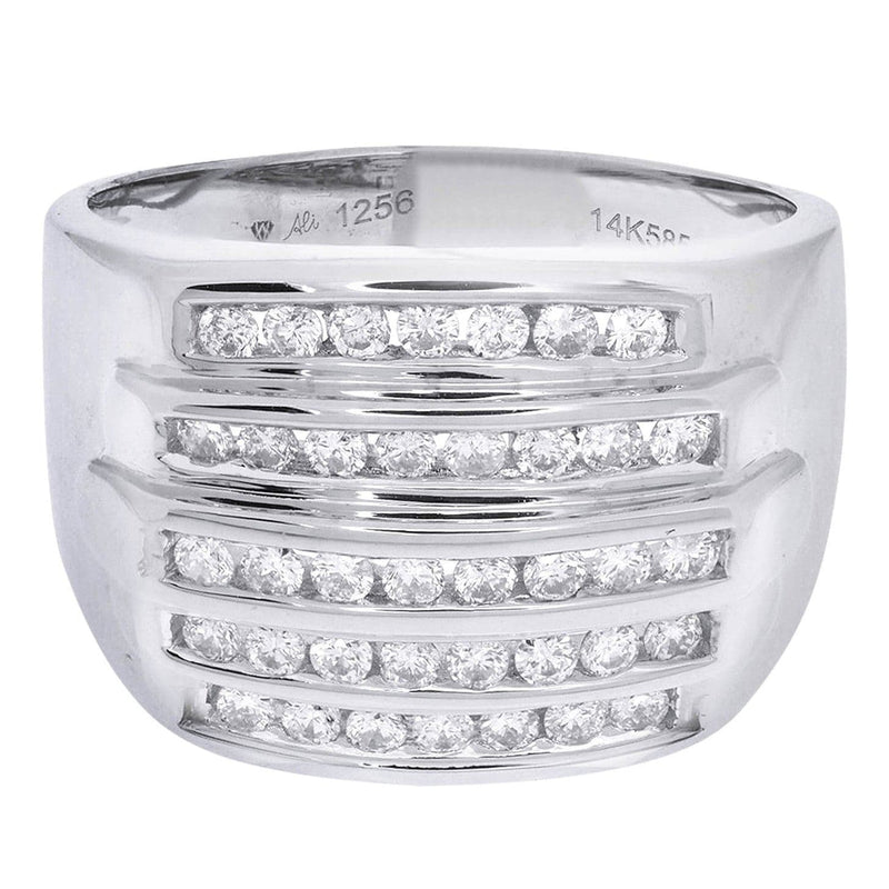 White Gold Mens Diamond Ring| 0.82 Carats| 10.91 Grams