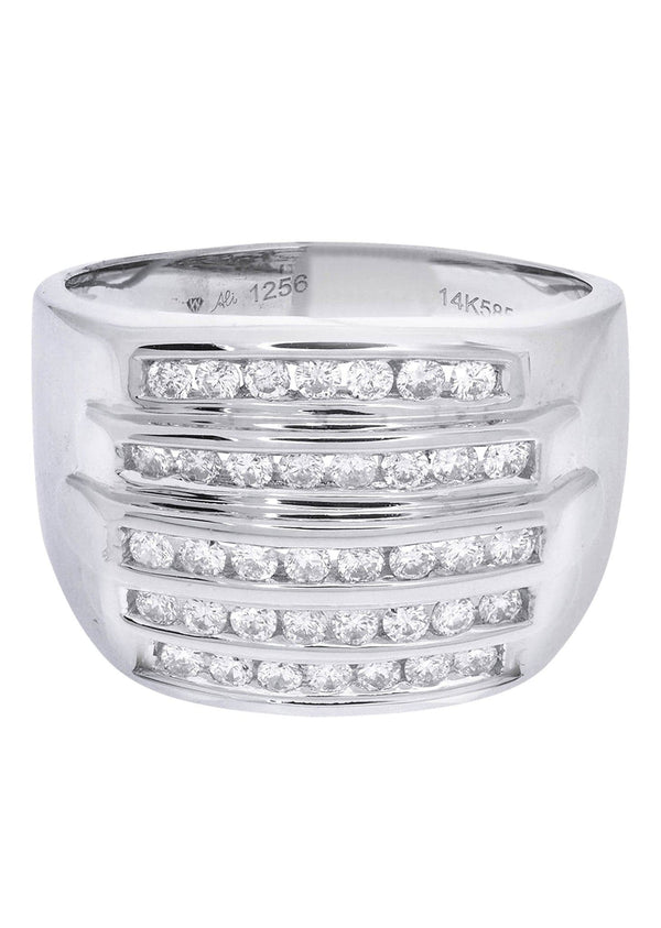 White Gold Mens Diamond Ring| 0.82 Carats| 10.91 Grams