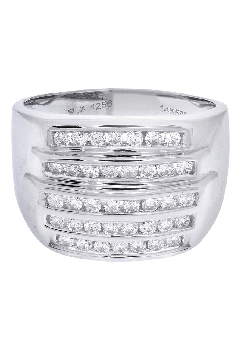 White Gold Mens Diamond Ring| 0.82 Carats| 10.91 Grams