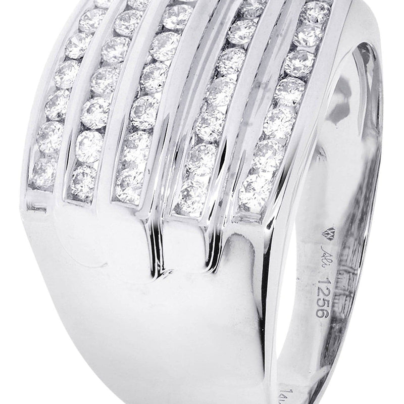 White Gold Mens Diamond Ring| 0.82 Carats| 10.91 Grams