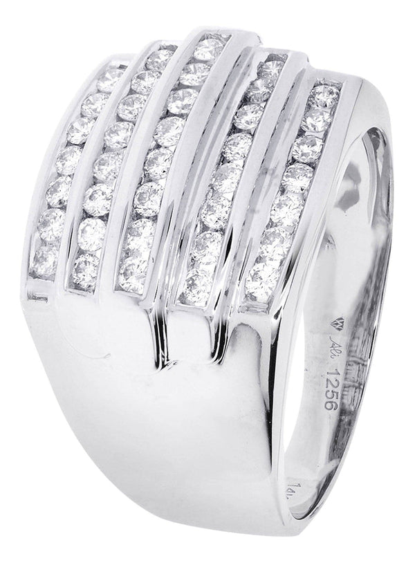White Gold Mens Diamond Ring| 0.82 Carats| 10.91 Grams