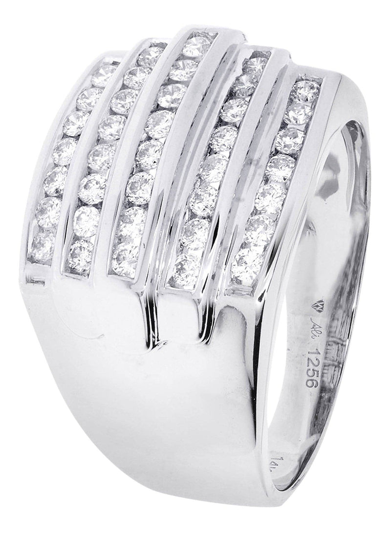 White Gold Mens Diamond Ring| 0.82 Carats| 10.91 Grams
