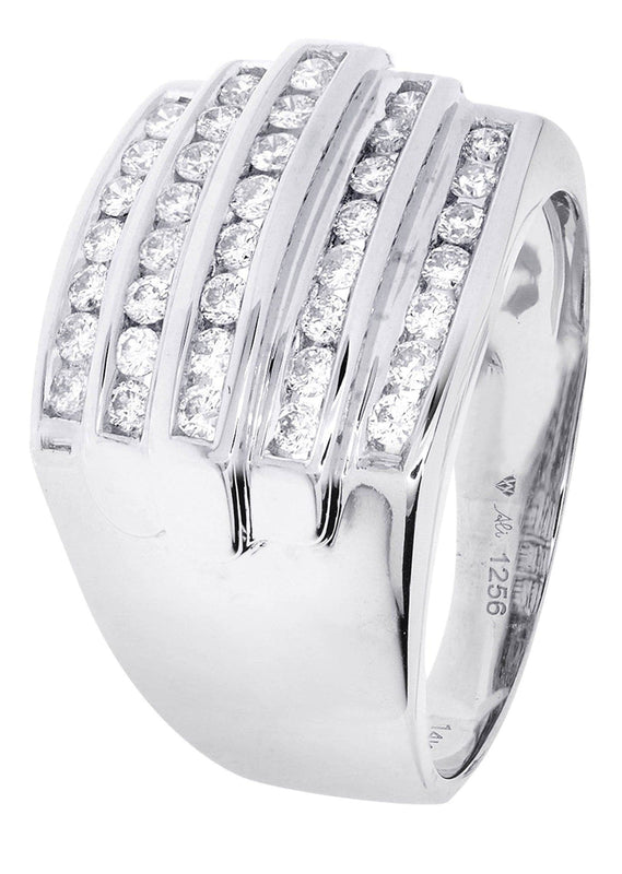 White Gold Mens Diamond Ring| 0.82 Carats| 10.91 Grams