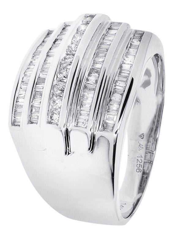 White Gold Mens Diamond Ring| 0.2 Carats| 10.59 Grams