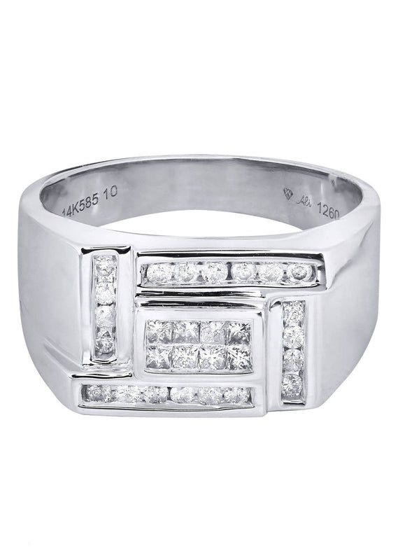 White Gold Mens Diamond Ring| 0.23 Carats| 9.43 Grams
