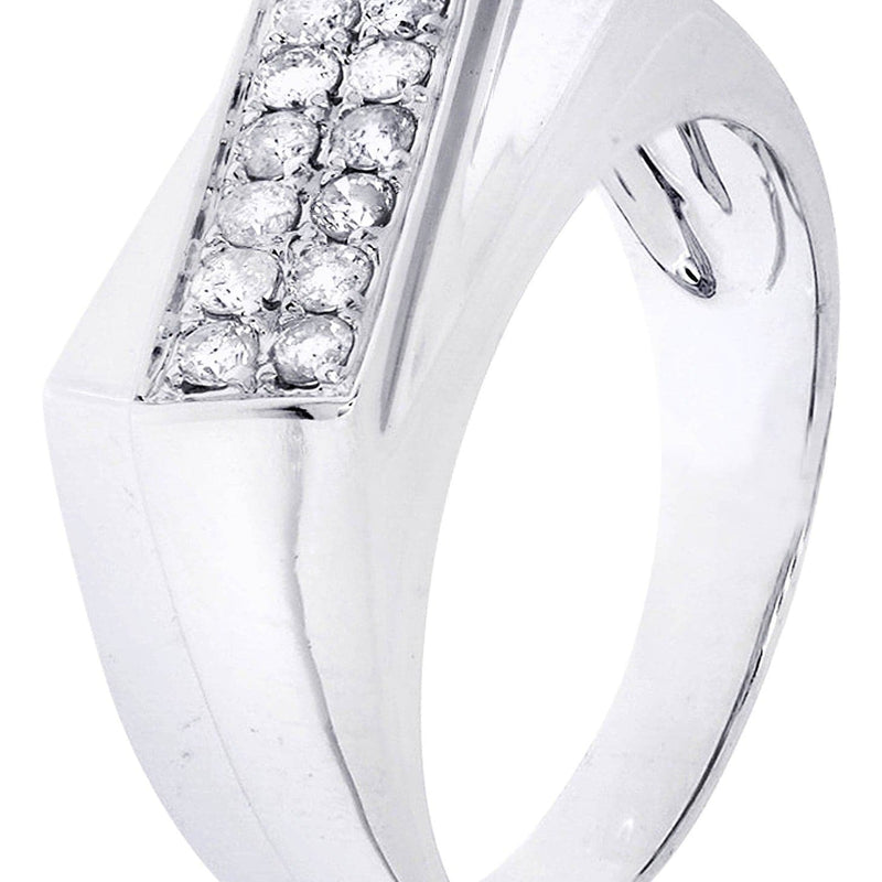 White Gold Mens Diamond Ring| 0.34 Carats| 5.94 Grams