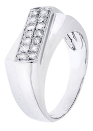 White Gold Mens Diamond Ring| 0.34 Carats| 5.94 Grams
