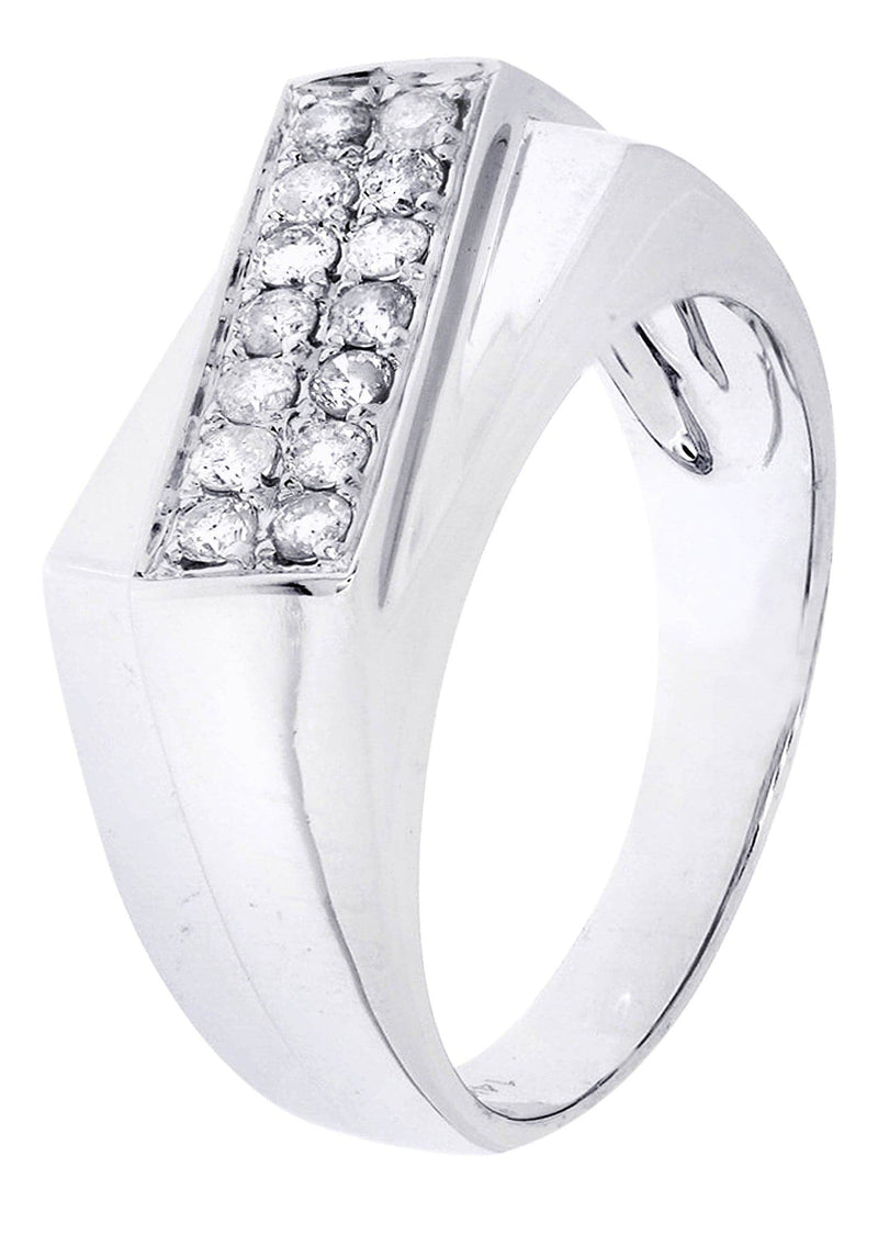 White Gold Mens Diamond Ring| 0.34 Carats| 5.94 Grams