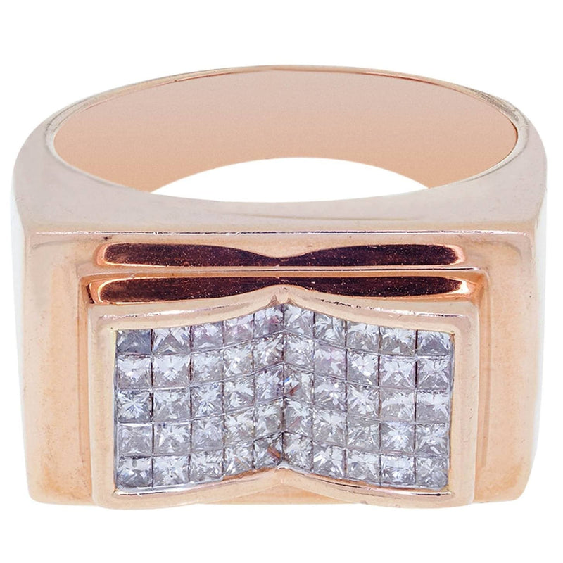 Rose Gold Mens Diamond Ring / Pinky Diamond Ring| 1.2 Carats