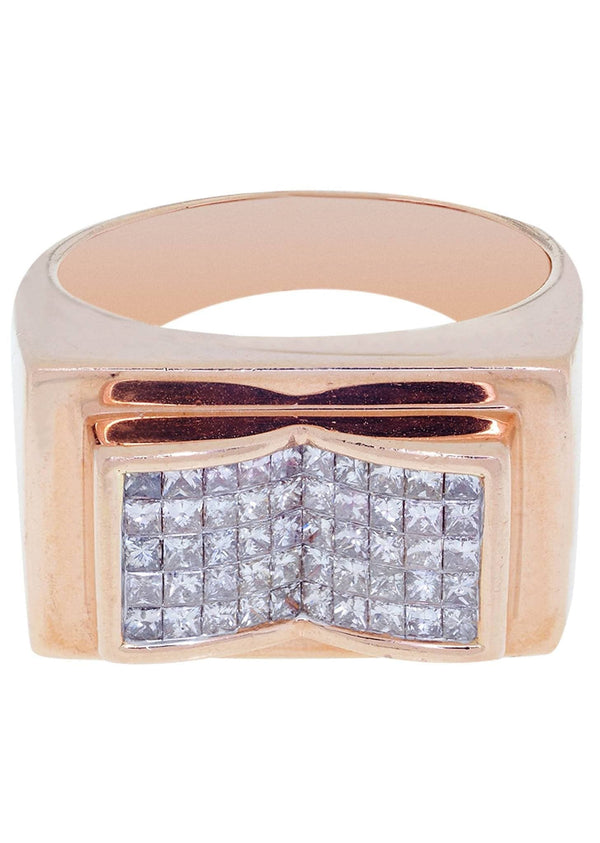 Rose Gold Mens Diamond Ring / Pinky Diamond Ring| 1.2 Carats
