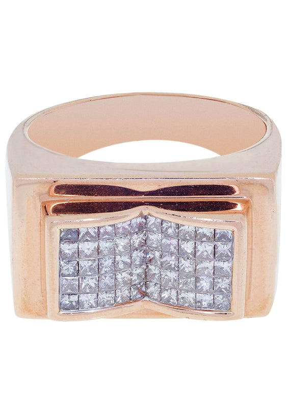 Rose Gold Mens Diamond Ring / Pinky Diamond Ring| 1.2 Carats