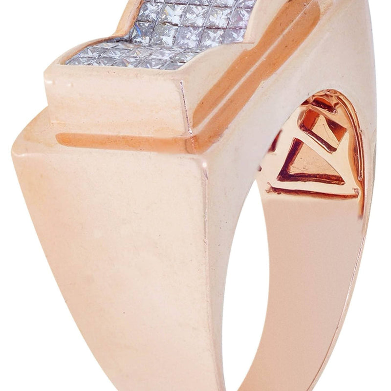 Rose Gold Mens Diamond Ring / Pinky Diamond Ring| 1.2 Carats