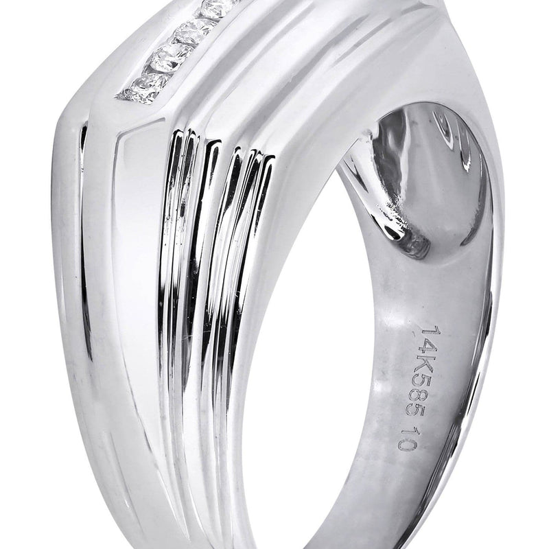 White Gold Mens Diamond Ring| 0.19 Carats| 8.42 Grams