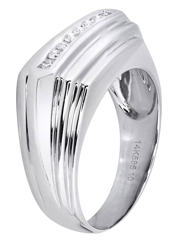 White Gold Mens Diamond Ring| 0.19 Carats| 8.42 Grams