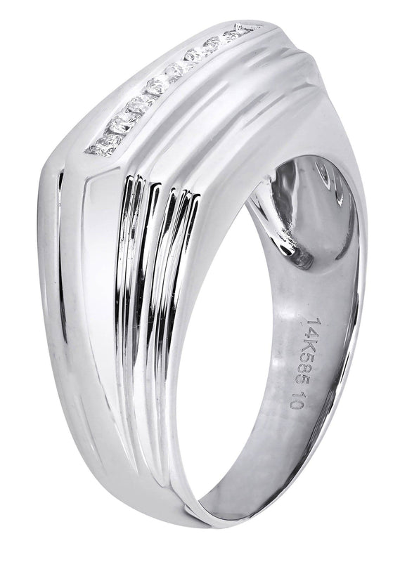 White Gold Mens Diamond Ring| 0.19 Carats| 8.42 Grams