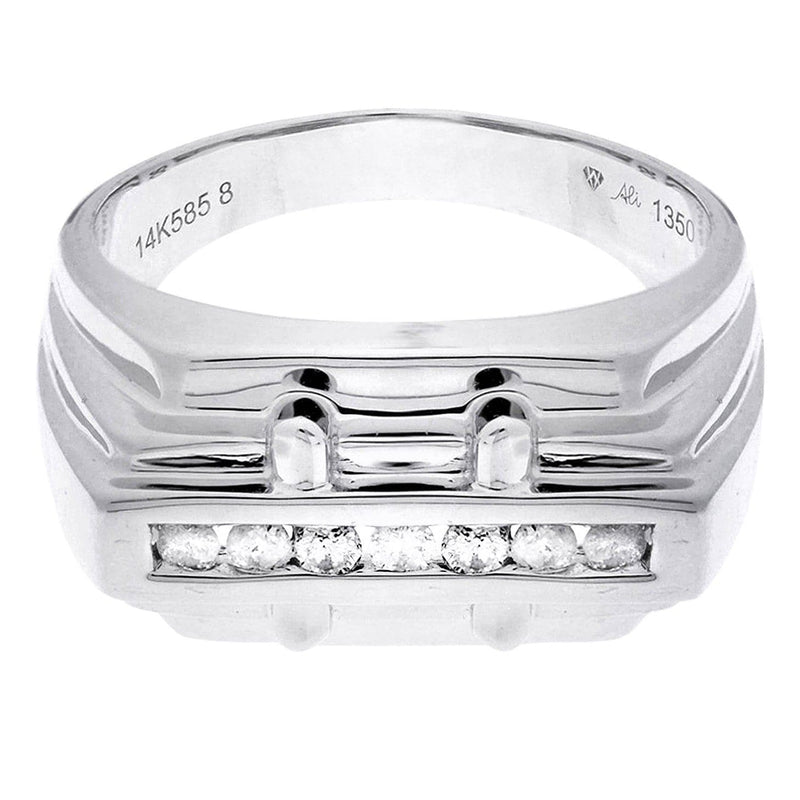 White Gold Mens Diamond Ring| 0.18 Carats| 6.57 Grams