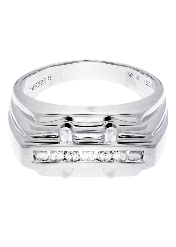 White Gold Mens Diamond Ring| 0.18 Carats| 6.57 Grams