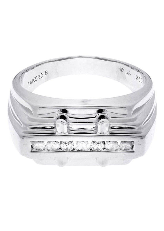 White Gold Mens Diamond Ring| 0.18 Carats| 6.57 Grams
