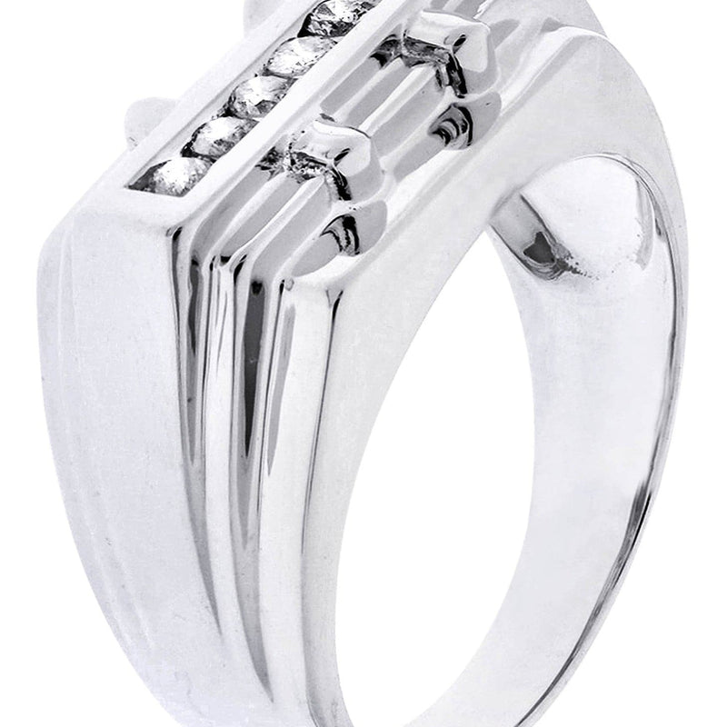 White Gold Mens Diamond Ring| 0.18 Carats| 6.57 Grams