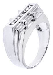 White Gold Mens Diamond Ring| 0.18 Carats| 6.57 Grams
