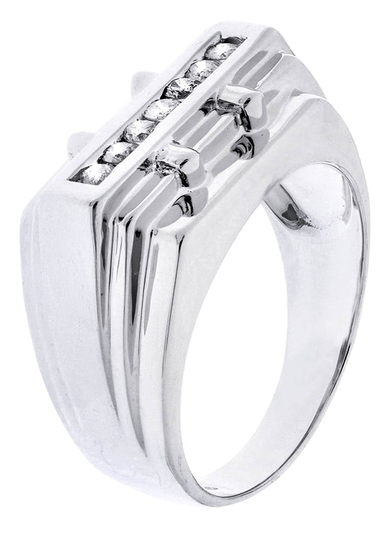 White Gold Mens Diamond Ring| 0.18 Carats| 6.57 Grams