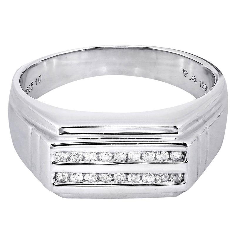 White Gold Mens Diamond Ring| 0.17 Carats| 7.26 Grams