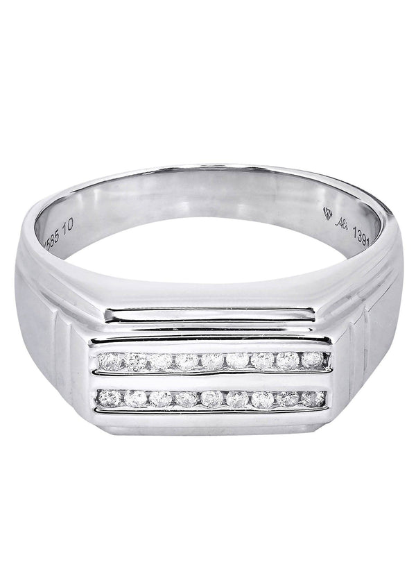 White Gold Mens Diamond Ring| 0.17 Carats| 7.26 Grams