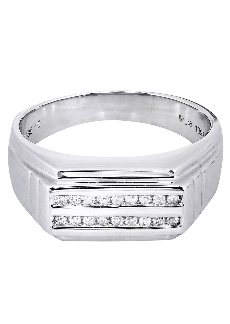 White Gold Mens Diamond Ring| 0.17 Carats| 7.26 Grams