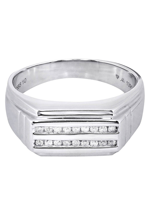 White Gold Mens Diamond Ring| 0.17 Carats| 7.26 Grams