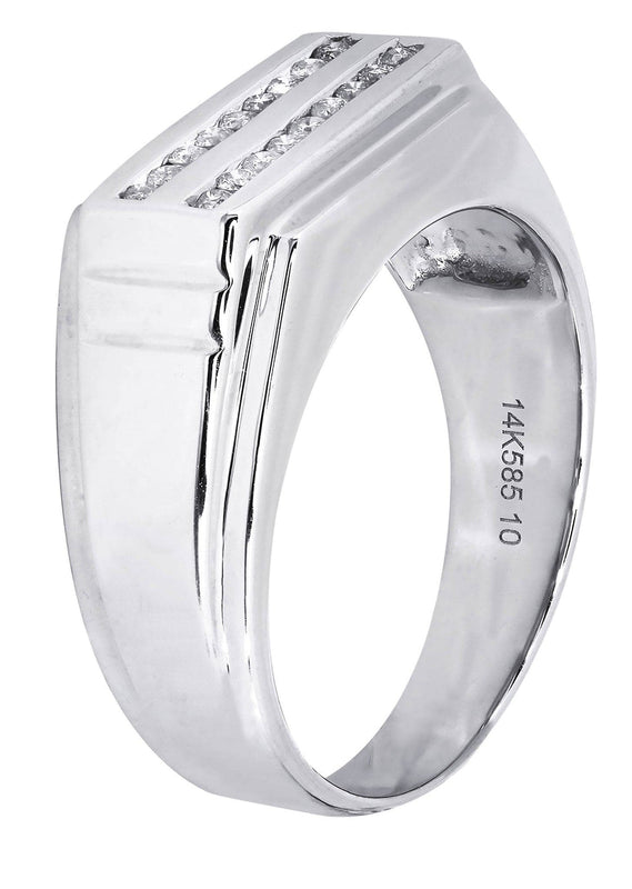 White Gold Mens Diamond Ring| 0.17 Carats| 7.26 Grams