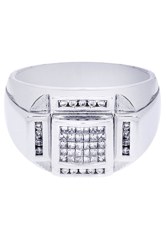 White Gold Mens Diamond Ring| 0.16 Carats| 16.14 Grams