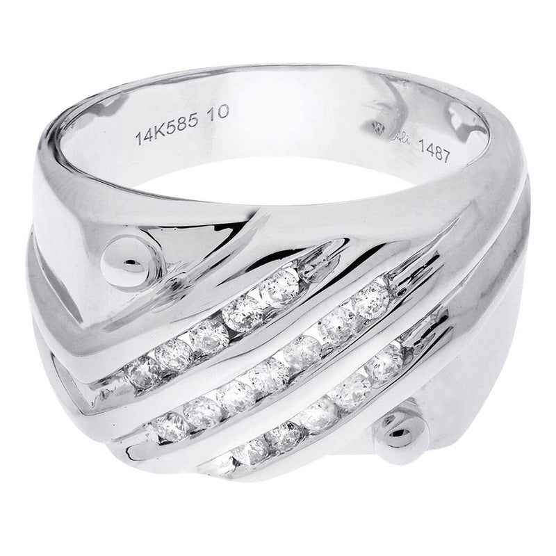 White Gold Mens Diamond Ring| 0.41 Carats| 9.81 Grams