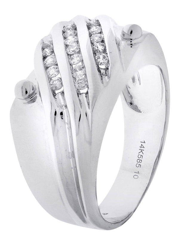 White Gold Mens Diamond Ring| 0.41 Carats| 9.81 Grams