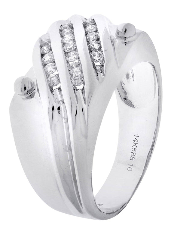 White Gold Mens Diamond Ring| 0.41 Carats| 9.81 Grams