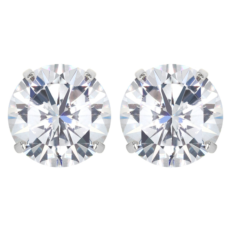 Lab Grown Diamond Stud Earrings - 14K White Gold