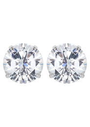Lab Grown Diamond Stud Earrings - 14K White Gold