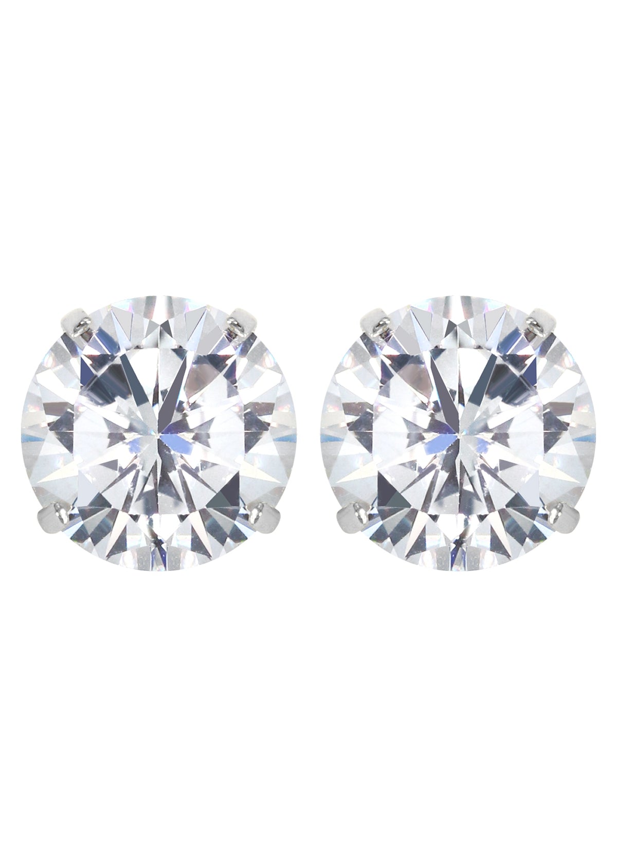 Lab Grown Diamond Stud Earrings - 14K White Gold | 2 Carats