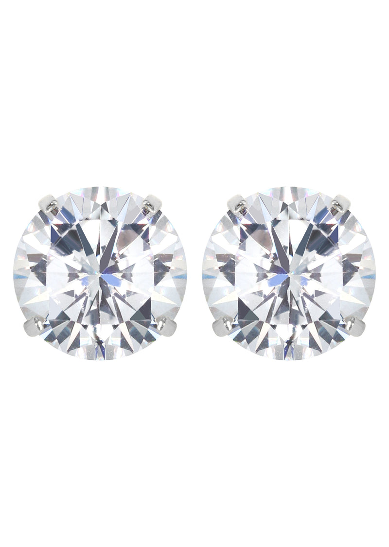Lab Grown Diamond Stud Earrings - 14K White Gold | 2 Carats