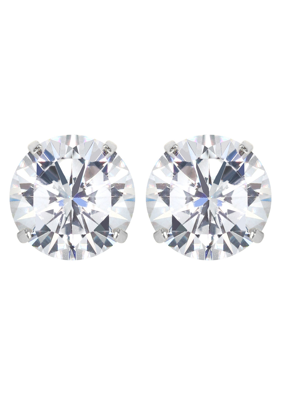 Lab Grown Diamond Stud Earrings - 14K White Gold | 2 Carats
