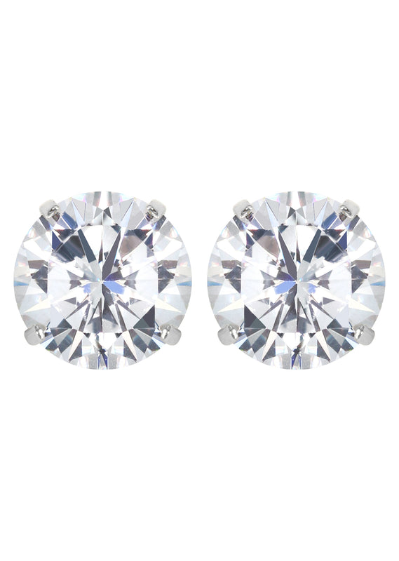 Lab Grown Diamond Stud Earrings - 14K White Gold