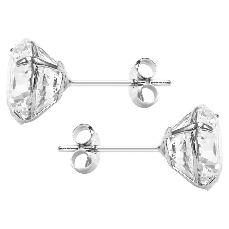 Lab Grown Diamond Stud Earrings - 14K White Gold | 2 Carats