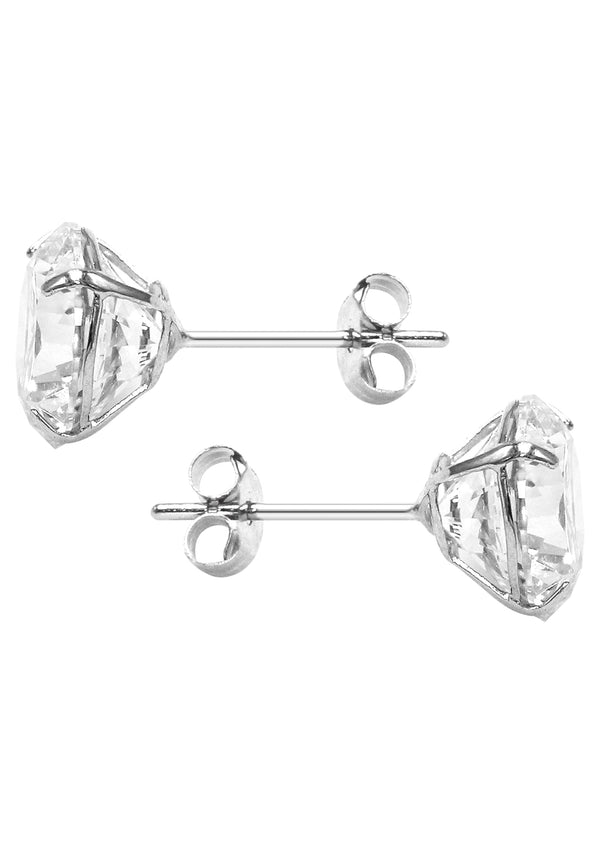 Lab Grown Diamond Stud Earrings - 14K White Gold | 2 Carats