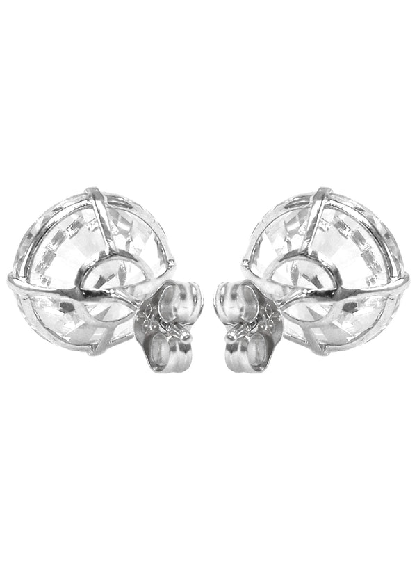 Lab Grown Diamond Stud Earrings - 14K White Gold