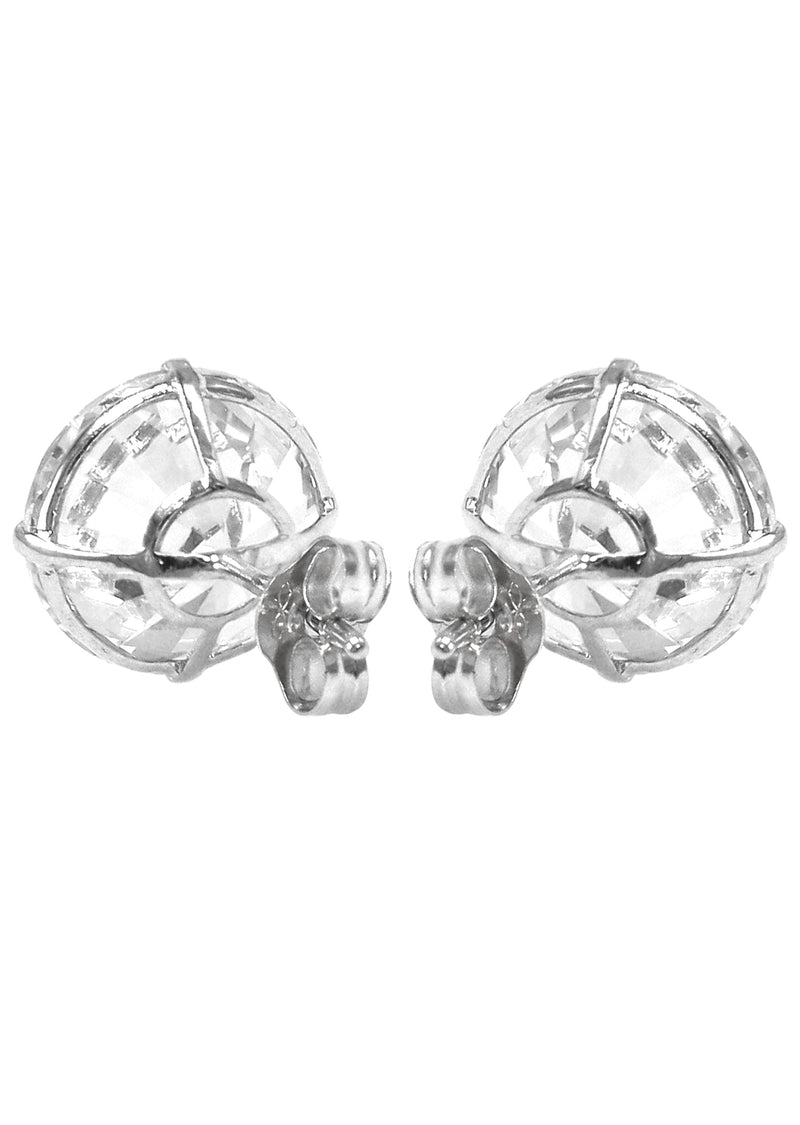 Lab Grown Diamond Stud Earrings - 14K White Gold