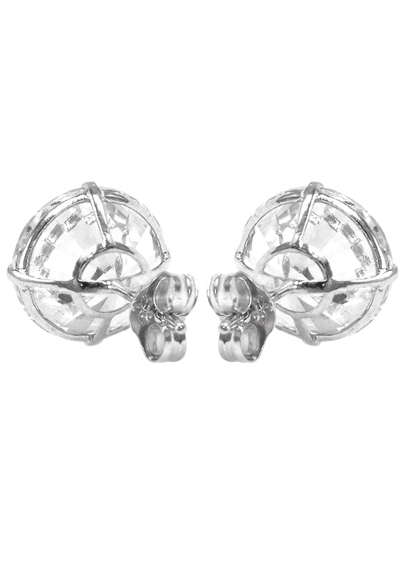 Lab Grown Diamond Stud Earrings - 14K White Gold